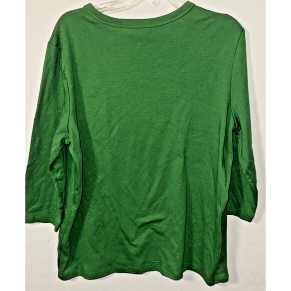 Margaux & Lexi Green Knit Pullover Blouse with Embroidered Sunflowers Size XXL - Picture 3 of 4